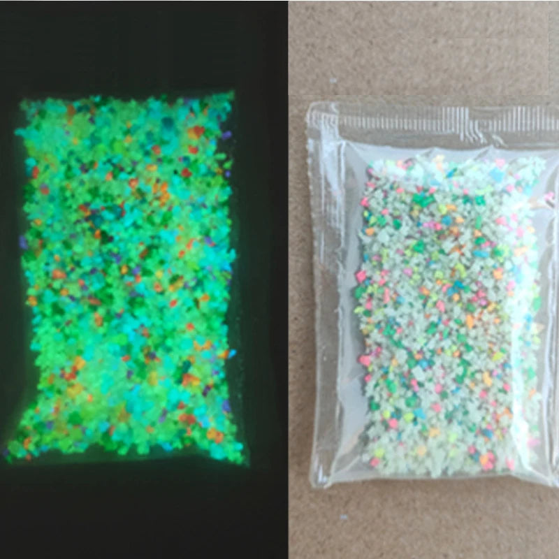 Colorful Noctilucent Sand Super Bright Night Light Sand Glow In Dark Sandblasting multiple Usages Glowing Crystal Party Ornament