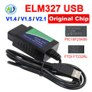 ELM327 USB V1.4/1.5/2.1 Original PIC18F25K80 FTDI FT232RL OBD2 Diagnostic Tool OBDII Interface Scanner For ScanTool/MultiEcuScan