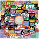 10/30/50PCS Inspirational Text Positive Stickers DIY Diary Phone Laptop Luggage Skateboard Graffiti Decals Fun for Kid Toys Gift