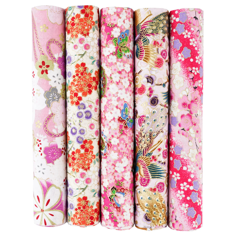 5PCS 25 x 25cm/50 x 50cm Squares Cotton Craft Japanese Fabric Cloths for DIY Bundle Patchwork Quilting Sewing Artcraft