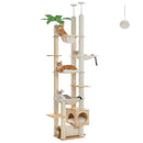 The Summit Tower | Floor-to-Ceiling Wooden Cat Tree with Hammock & Scratching Posts