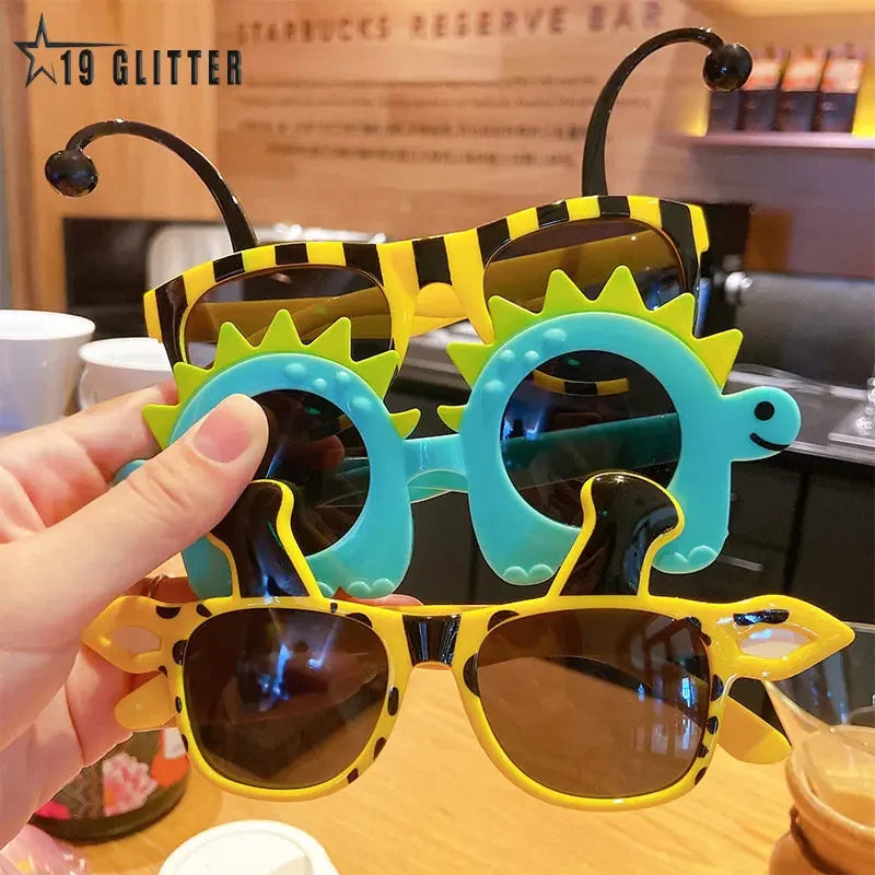 Summer Children Cute Dinosaur Cartoon Sunglasses  Outdoor Sun Protection Sunglasses Baby  Shade Glasses Kid UV400 Sunglasses