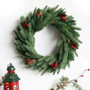 Round Christmas Wreath PE Flocking Wreath Christmas Door Decoration Pendant Diameter 55/60cm Garlands Home Decor