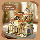New JIESTAR 89120 MOC Retro Coffee House Shop Led Light Street View Building Blocks Star Coffee Puzzle Toys Christmas Gifts Kids