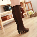 2025 Autumn Winter Sexy Lace Up Knee-high Boot Women's High Boots Female Shoes Boots Women High Heels Leather Woman Boot
