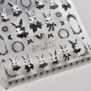 Rabbit Pearl Butterfly 5D Easter Egg Nobility Cute Bunny Soft Relief Self Adhesive Nail Art Decoration Sticker Hot 3D Nail Decal