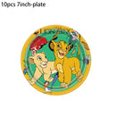 Lion King Simba Party Decorations Disposable Tableware Cup Plate Napkin Tablecloth Cake Topper Banner for Kids Party Supplies