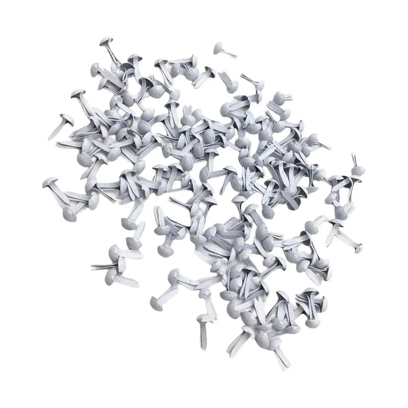 200x Mini Brads Paper Fasteners Metal Handmade White Decorative for Scrapbook Arts Crafts Card Making DIY Projects Accessories