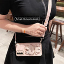 Crossbody Lanyard Plating Phone Rabbit Holder Case For Samsung Galaxy A14 A21S A20S A22 A23 A24 A25 A31 A42 A32 A33 A34 Cover