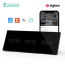 BSEED Zigbee Rollladenschalter Smart Licht Wandschalter Elektrische Jalousienschalter mit EU-Steckdose Unterstützung Tuya Smart Life Alexa
