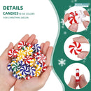 12/24pcs New Year Acrylic Candy DIY Xmas Tree Hanging Christmas Artificial Candies Peppermint Ornaments Red White Sweets Navidad