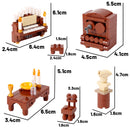MOC City Series Building Blocks Figure Furniture House Kitchen Medieval Accessories DIY Bricks Set Christmas Toys for Kid Gifts