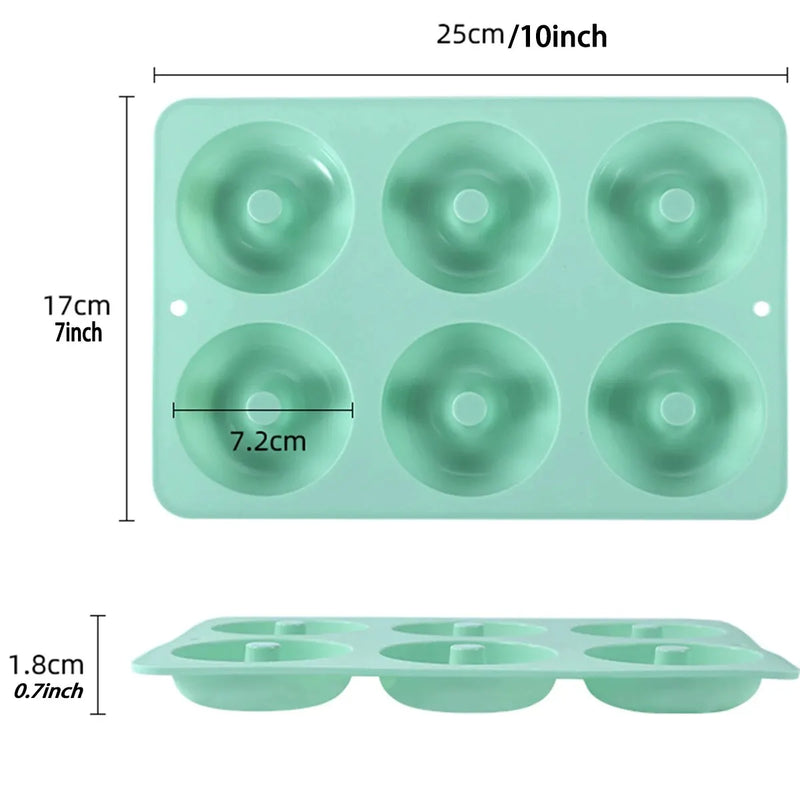 1pc Durable Silicone Donut Pan - Non-Stick, Easy Clean, BPA Free, Perfect for Cake, Biscuit, Bagels, Muffins, and More!