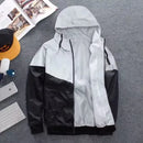 New Night Men Patchwork Reflective Jacket Hip Hop Party Dancer Casual Waterproof Windbreaker Men Coat Trend Brand