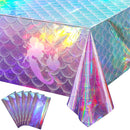 Little Mermaid Disposable Tablecloth Mermaid Birthday Party Decoration 1st Birthday Girl Under the Sea Party Baby Shower Decor