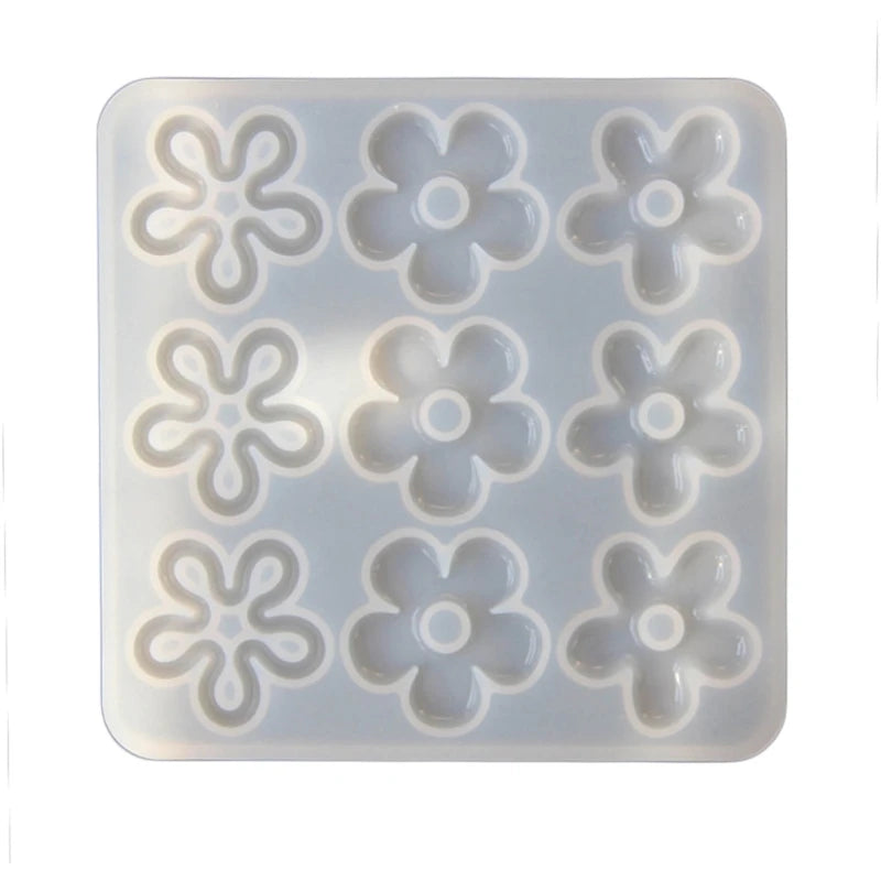 Crystal Flower Charm Silicone Mold for DIY Necklace Jewelry Crafts Making Exquisite Handmade Floral Pendant Resin Mould R3MC