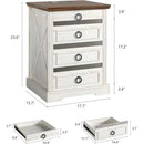 Farmhouse Night Stand with Gun Drawer, Bedside Table with Charger Station, LED Nightstand with Human Sensor Light，Customized