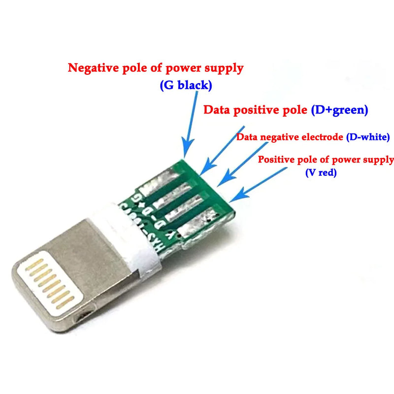 3 6 10set Lightning Dock USB Plug 3.0mm With Chip Board Male Connector welding Data OTG Line Interface DIY Data Cable For Iphone