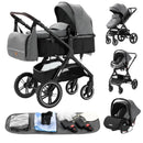 Luxury Baby Stroller 3 in 1 Portable Travel Baby Carriage Fold Pram High Landscape Aluminum Frame Newborn Infant Stroller