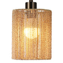 67 Zoll Bogen-Stehlampe im Boho-Stil mit Fernbedienung, handgewebter Hanfseilschirm, rustikale Stehlampe für Wohnzimmer, Schlafzimmer und Leseecke