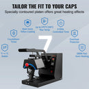 SucceBuy Hat Heat Press 4 in1 Cap Heat Press Machine 6x3inches Clamshell Transfer LCD Digital Timer Temperature Control