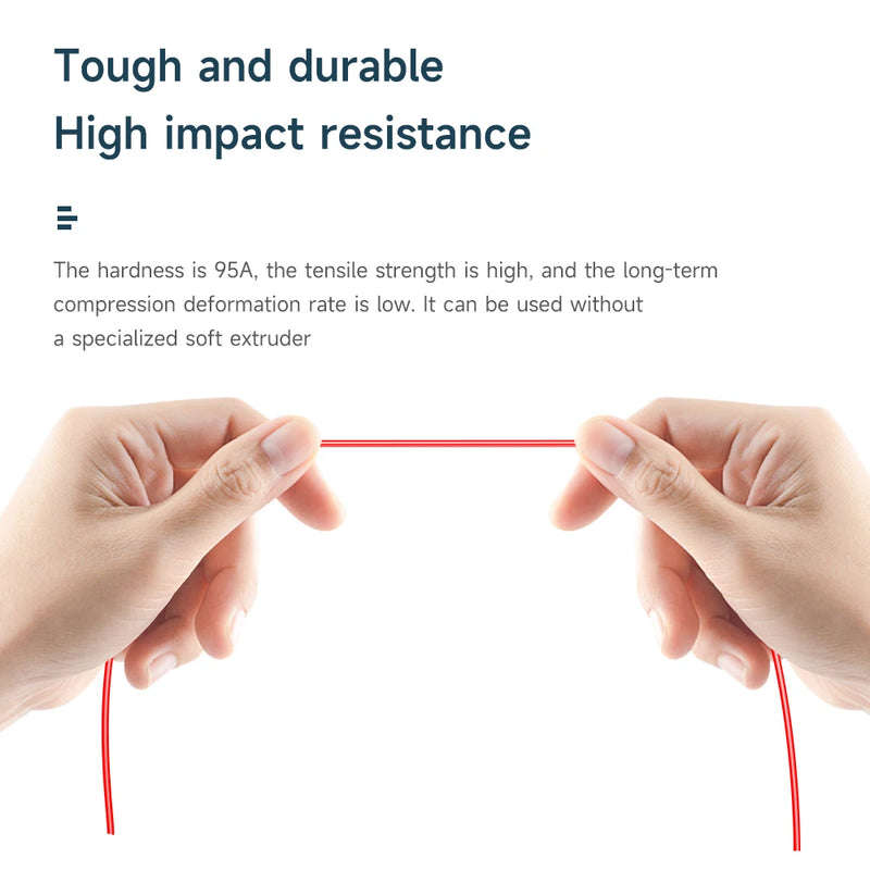 KINGROON Flexible TPU Filament 1.75mm, 5KG 10KG 3D Printing TPU Filament For 3D Printer, Soft 3D Plastic Material Non-Toxic