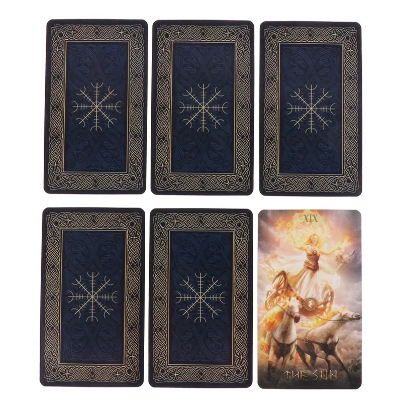 80pcs/box Runic Tarot Cards Oracle Cards Prophecy Fate Divination Family Party Board Game Beginner Card Fortune Telling Game