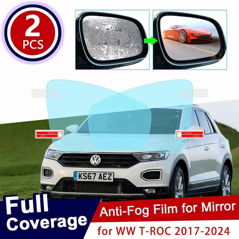 For Volkswagen VW T-Roc 2017~2024 TRoc T Roc Before face Full Cover Anti Fog Film Rearview Mirror Rainproof Anti-Fog Films Clean