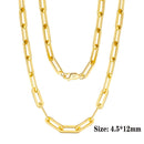 ORSA JEWELS 6mm 9mm 12mm Sizes Paperclip Link Chain Necklace 925 Sterling Silver 14k Gold Chain Man Woman Necklaces as Gift SC39