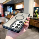 Matte Transparent Magnet Magsafe Phone Case For Samsung Galaxy S24 Ultra S23 Plus S22 Wireless Charging Hard Shockroof S24 Cover