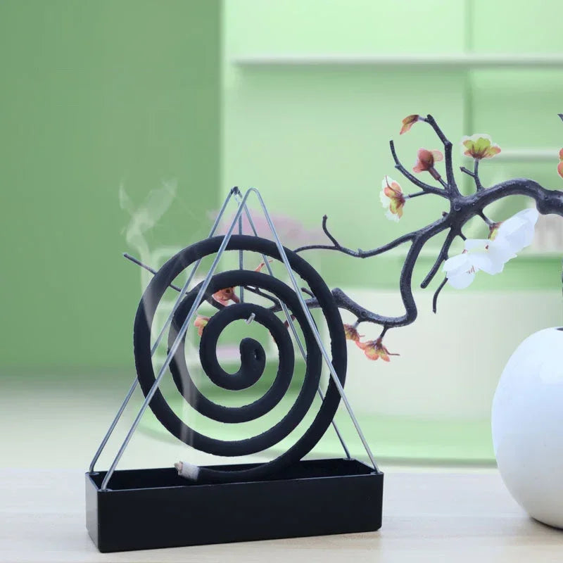 Creative Mosquito Coil Holder with Tray Nordic Style Spiral Summer Iron Mosquito Repellent Incenses Rack Plate Home Accessories