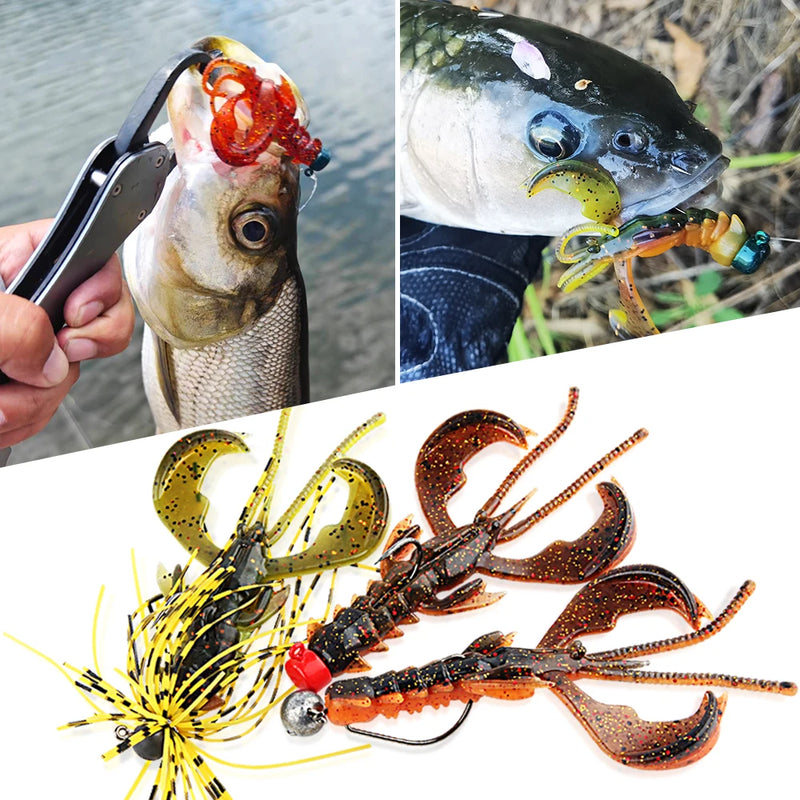 Spinpoler Floating UV Lighting Soft Fishing Lure Shrimp Scent Artificial Baits Salted Floating Freshwater Saltwater Perch Pike