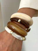 Vintage Minimalist Resin Acrylic Bracelet Bangle Set 4Pcs Stackable Women Daily Holiday Gift New Arrival 4PCS