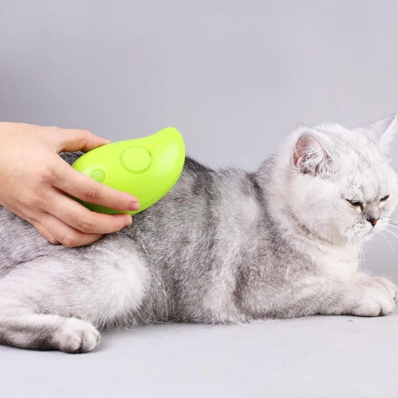 Cat Steamy Brush Dog Massage Comb Built-in Electric Water Spray Soft Silicone Pet Hair Removal Grooming Brush Cat Accessories