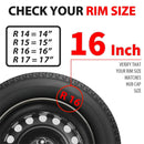16inch Blade Style Hub Cap Cover for Iron Rim Wheel Cover Set of 4 Steel Wheel Cover Replacement Hubcap for R16 Tire