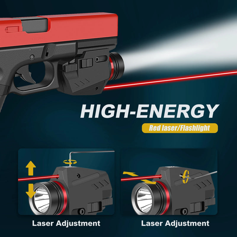 SPINA OPTICS Tactical Universal Red Dot Laser LED Flashlight Sight Combination Suitable For Glock 17 19 18C 24 etc