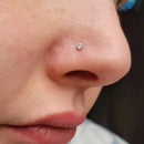 1Pcs 20G Nose Rings Hoop Surgical Stainless Steel Studs Screw L Shaped Nose Piercing Jewelry Women Black Woman and Man