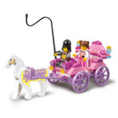 SLUBAN Girl Princess Royal Carriage Wagon Horse Racing Party Model Building Blocks Enlighten Action Figure Toys For Children
