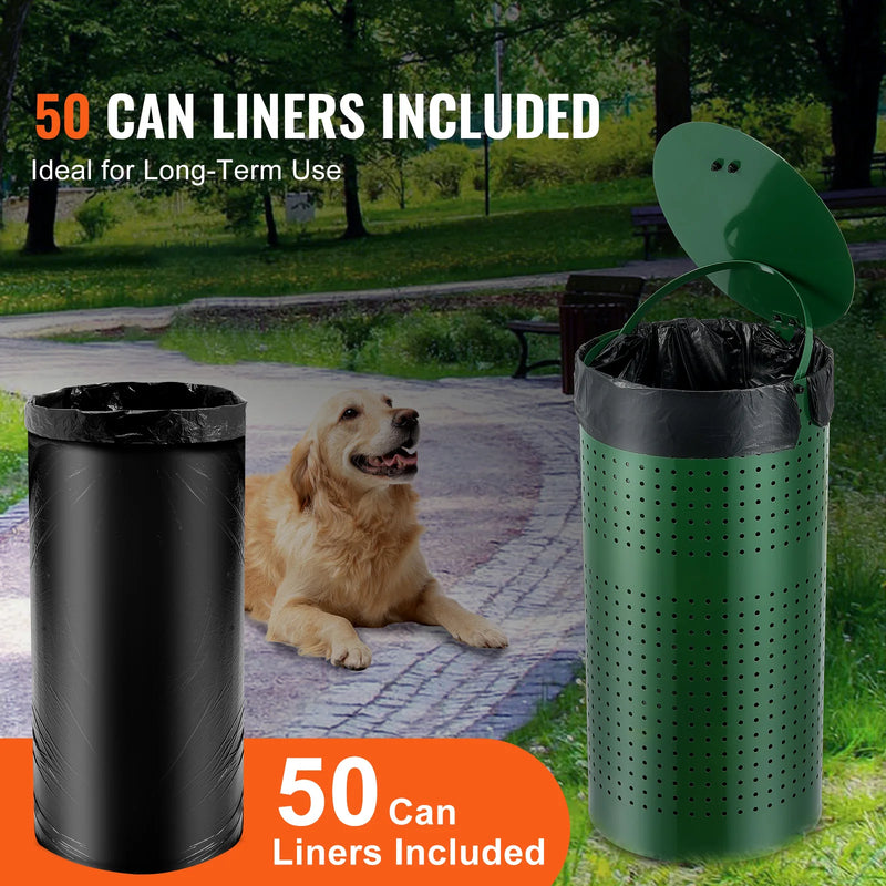 SucceBuy Dog Poop Trash Can 11.5 Gal Outdoor Dog Waste Bin with Lid for Pet Waste Station Dog Waste Disposal Container for Yard