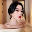 Exquisite Elegant Lily Flower Stud Earrings For Women Luxury Micro Inlaid Zircon Small Earrings Korean Wedding Party Jewelry