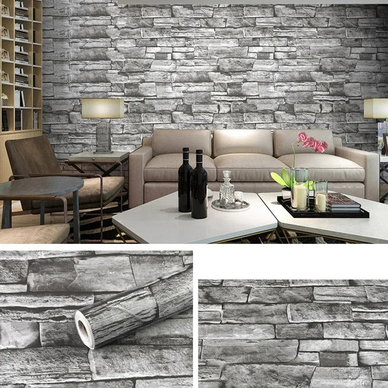 45cm classic brick pattern PVC waterproof background wall sticker 3D three-dimensional self-adhesive decorative wall sticker