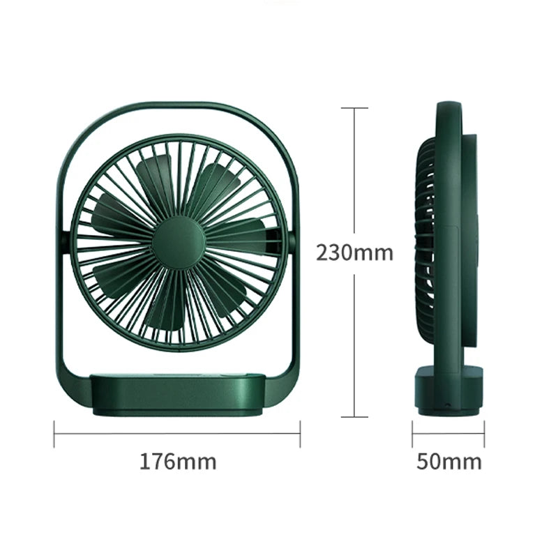 LK006 Desktop Small Fan with Battery Multi-function Utra-quiet Night Light Office Home Portable Summer Outdoor Portable Electri