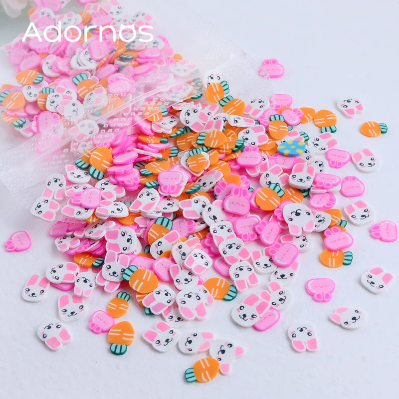 10 g Easter Day Slices Polymer Clay Sprinkles Epoxy Resin Filling Colorful Egg Rabbit Carrot Shape DIY Crafts Making Accessories