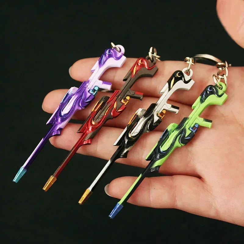 Valorant Weapon Keychain Reaver Karambit Vandal Prime Champions Skins Samurai Sword Pocketknife Weapon Model Gifts Toys for Boys