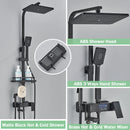 Rozin Black Smart Thermostatic Shower Faucet Set Bathroom Intelligent Rainfall Digital Mixer Tap With Rack and Bidet Bath System