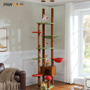 The Summit Tower | Floor-to-Ceiling Wooden Cat Tree with Hammock & Scratching Posts