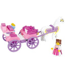 SLUBAN Girl Princess Royal Carriage Wagon Horse Racing Party Model Building Blocks Enlighten Action Figure Toys For Children