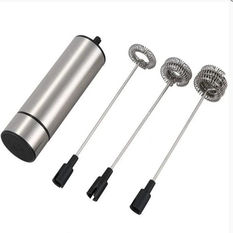 Electric Milk Frother Wireless Handheld Electric Powerful Stainless Steel Spring Mixer Foam Whisk Maker for Coffee Cappuccino