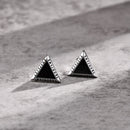 Vnox Norse Viking Runes Triangle Stud Earrings for Men Boy, Anti Allergy Stainless Steel Punk Geometric Earrings Gift Jewelry