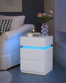 VASAGLE bedside table (1-St), with LED lighting, adjustable colors